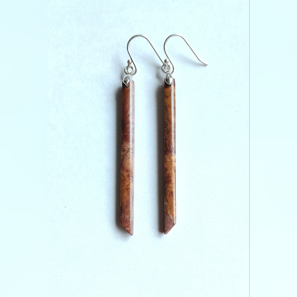 Picasso Jasper Gemstone Earrings with 925 Sterling Silver Findings